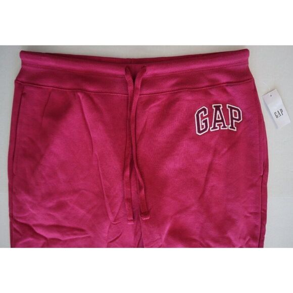 GAP 870261-131 Women's Sz M Cerise Pink Embroidered Logo Fleece Lined Joggers - Picture 5 of 9